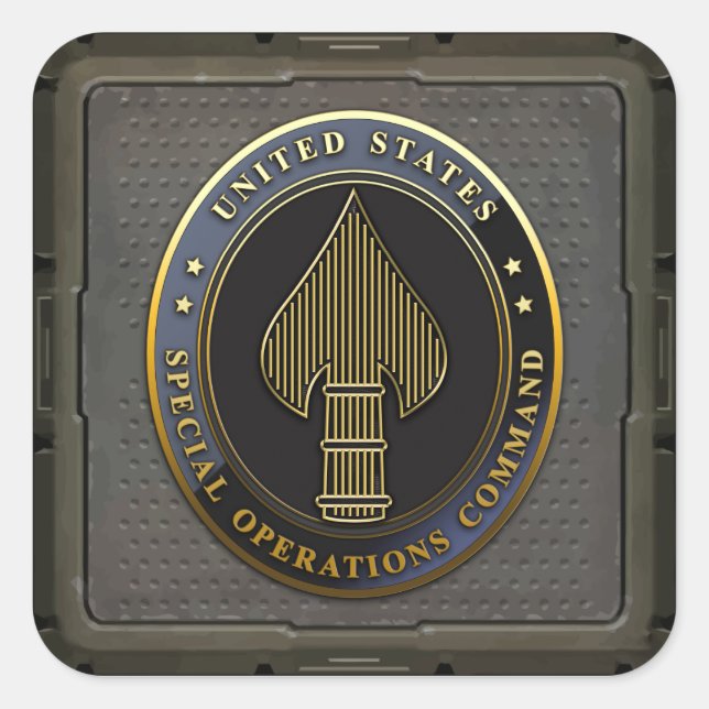 USSOCOM-Symbol Quadratischer Aufkleber (Vorderseite)