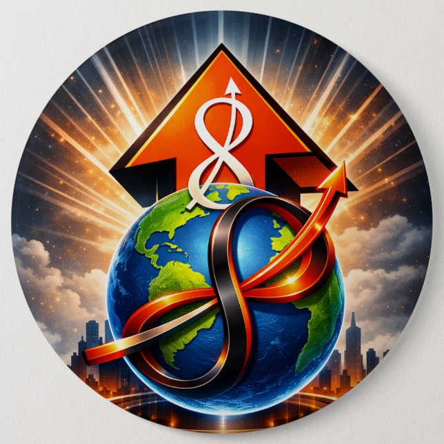 USTP Global Infinity Aufstieg Futuristischer Knopf Button (Vorderseite)