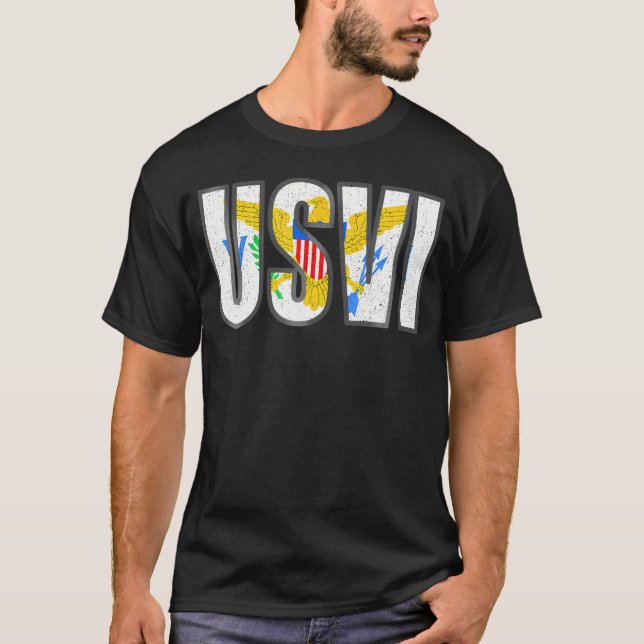 Usvi Flag Proud United Staaten Jungfrau Islands Ro T-Shirt (Vorderseite)