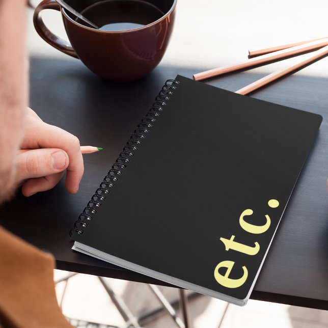 usw. Stilvolles Schwarz-Gelb-feines Skript Notizbuch (Von Creator hochgeladen)