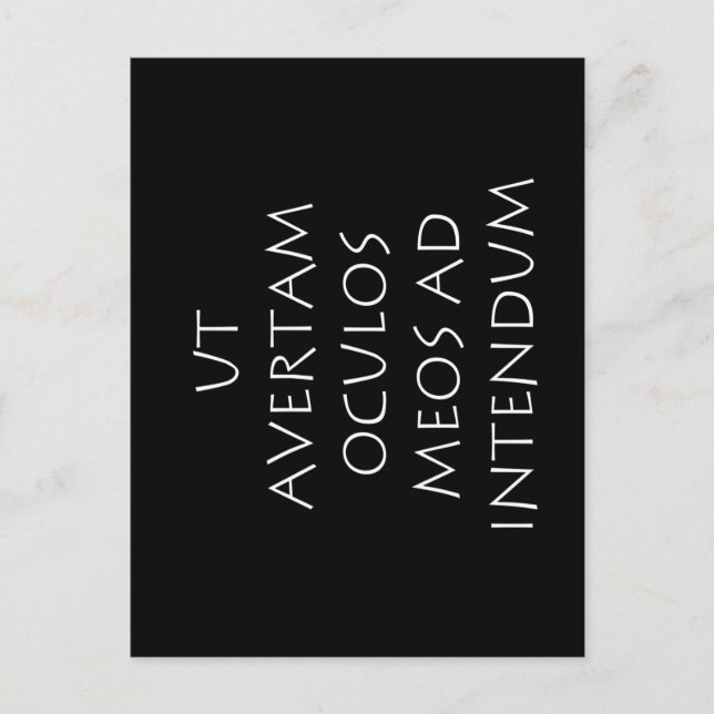 Ut avertam oculos meos ad intendum postkarte (Vorderseite)