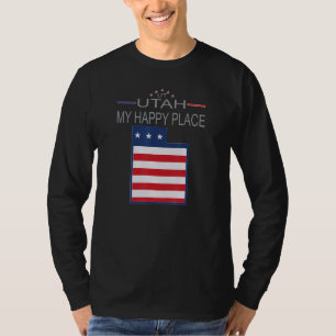 UT Utah Mein glücklicher Ort  USA Staaten Flagge K T-Shirt