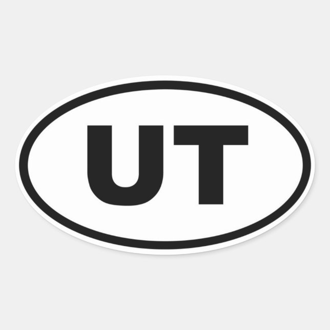 UT Utah Ovaler Aufkleber (Vorderseite)