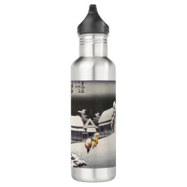 Utagawa Hiroshige - Abend Snow bei Kanbara Edelstahlflasche