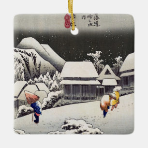 Utagawa Hiroshige - Abend Snow bei Kanbara Keramikornament