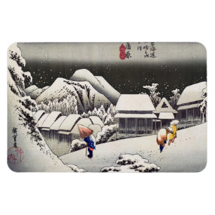 Utagawa Hiroshige - Abend Snow bei Kanbara Magnet