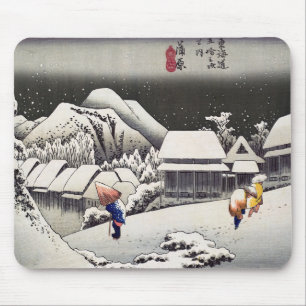 Utagawa Hiroshige - Abend Snow bei Kanbara Mousepad