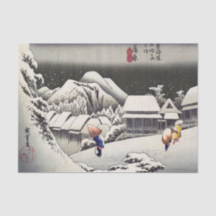 Utagawa Hiroshige - Abend Snow bei Kanbara Seidenpapier