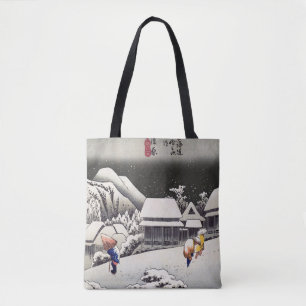 Utagawa Hiroshige - Abendlicher Schnee in Kanbara
