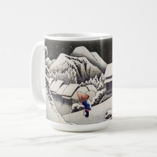 Utagawa Hiroshige - Abendlicher Schnee in Kanbara Kaffeetasse