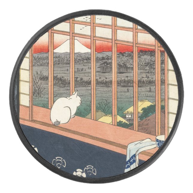 Utagawa Hiroshige - Felder in Asakusa - Rice Eishockey Puck (Vorderseite)