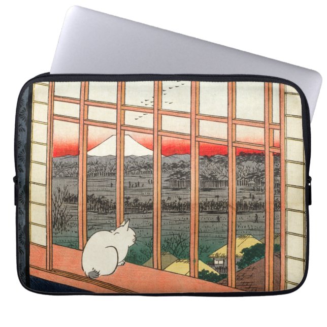 Utagawa Hiroshige - Felder in Asakusa - Rice Laptopschutzhülle (Vorderseite)