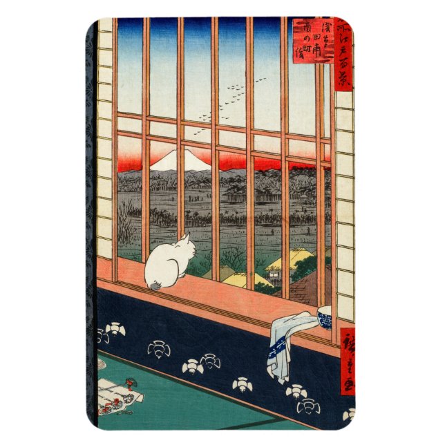 Utagawa Hiroshige - Felder in Asakusa - Rice Magnet (Vertikal)
