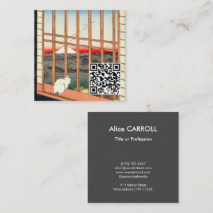 Utagawa Hiroshige - Felder von Asakusa Rice - QR-C Quadratische Visitenkarte
