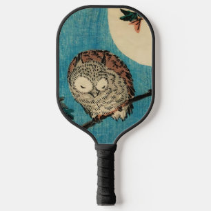 Utagawa Hiroshige - Gehörnte Eule auf Ahornzweig Pickleball Schläger