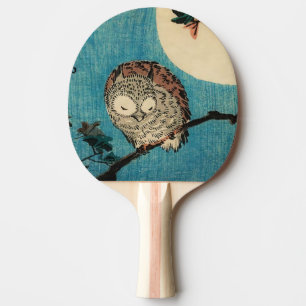 Utagawa Hiroshige - Gehörnte Eule auf Ahornzweig Tischtennis Schläger