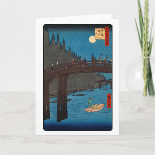 Utagawa Hiroshige - Kyoto Bridge by Moonlight Karte