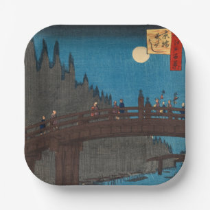 Utagawa Hiroshige - Kyoto Bridge by Moonlight Pappteller