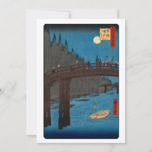 Utagawa Hiroshige - Kyōto-Brücke im Mondlicht Dankeskarte