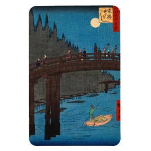 Utagawa Hiroshige - Kyotobrücke im Mondlicht Magnet