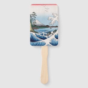 Utagawa Hiroshige - Meer vor Satta, Provinz Suruga Fächer