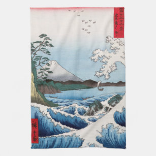 Utagawa Hiroshige - Meer vor Satta, Provinz Suruga Geschirrtuch