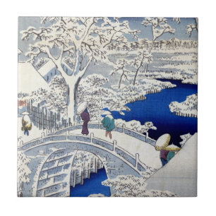 Utagawa Hiroshige Meguro-Trommelmauer und Sonnenun Fliese