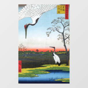 Utagawa Hiroshige - Minowa, Kanasugi, Mikawashima Fensteraufkleber
