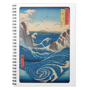 Utagawa Hiroshige - Naruto Whirlpool, Provinz Awa Notizblock