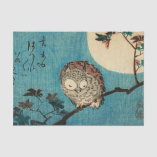 Utagawa Hiroshige - Ohreule auf Ahornzweig Seidenpapier
