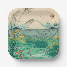 Utagawa Hiroshige - Otsuki Schlicht in der Provinz Pappteller