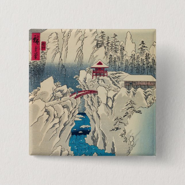 Utagawa Hiroshige - Schnee auf dem Berg Haruna Button (Vorderseite)