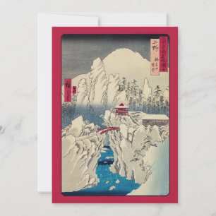 Utagawa Hiroshige - Schnee auf dem Berg Haruna Dankeskarte