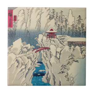 Utagawa Hiroshige - Schnee auf dem Berg Haruna Fliese