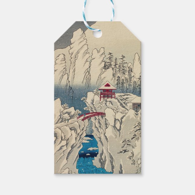 Utagawa Hiroshige - Schnee auf dem Berg Haruna Geschenkanhänger (Vorderseite)