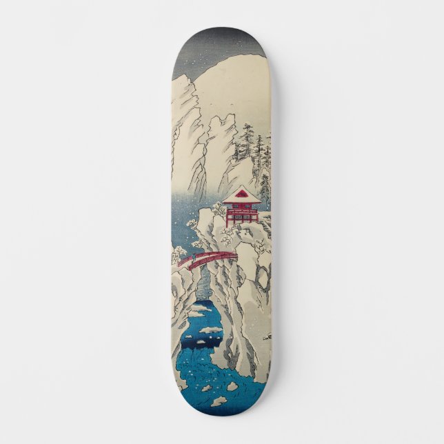 Utagawa Hiroshige - Schnee auf dem Berg Haruna Skateboard (Vorderseite)