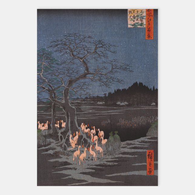 Utagawa Hiroshige - Silvester Foxfire Geschenkpapier Set (Von Creator hochgeladen)