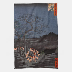 Utagawa Hiroshige - Silvester Foxfire Geschirrtuch