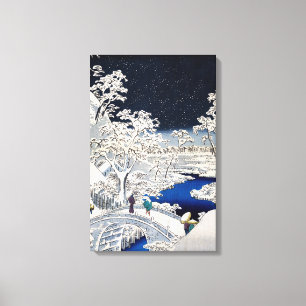 Utagawa Hiroshige - Trommelbrücke bei Meguro Leinwanddruck