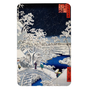 Utagawa Hiroshige - Trommelbrücke bei Meguro Magnet