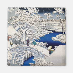 Utagawa Hiroshige - Trommelbrücke bei Meguro Magnet