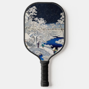 Utagawa Hiroshige - Trommelbrücke bei Meguro Pickleball Schläger
