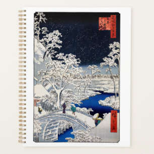 Utagawa Hiroshige - Trommelbrücke bei Meguro Planer