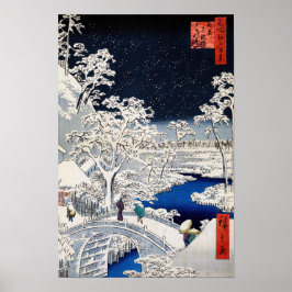 Utagawa Hiroshige - Trommelbrücke bei Meguro Poster