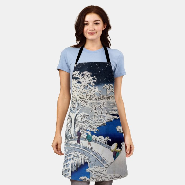 Utagawa Hiroshige - Trommelbrücke bei Meguro Schürze (Getragen)