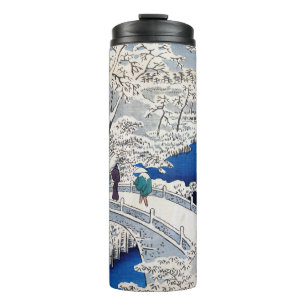 Utagawa Hiroshige - Trommelbrücke bei Meguro Thermosbecher