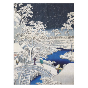 Utagawa Hiroshige - Trommelbrücke bei Meguro Tischdecke