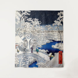 Utagawa Hiroshige - Trommelbrücke bei Meguro Wandteppich