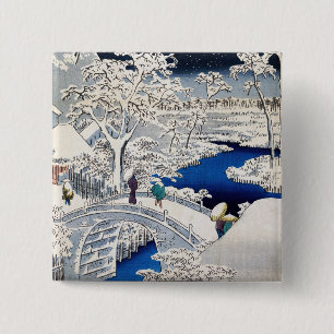 Utagawa Hiroshige - Trommelbrücke in Meguro Button