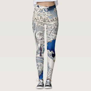 Utagawa Hiroshige - Trommelbrücke in Meguro Leggings